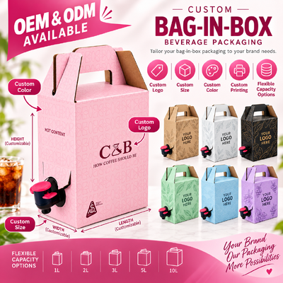 Bolsa en Caja certificada ISO de diseño rectangular de plástico adecuada para envasar líquidos en los sectores de alimentos, bebidas y químicos