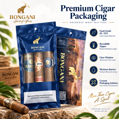 Bolsa humidificadora para cigarros de 0,09 mm de grosor, compuesta de materiales TPU y PE de grado alimenticio que proporcionan control de humedad para cigarros
