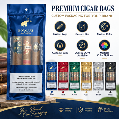 Bolsa humidificadora para cigarros de 0,09 mm de grosor, compuesta de materiales TPU y PE de grado alimenticio que proporcionan control de humedad para cigarros