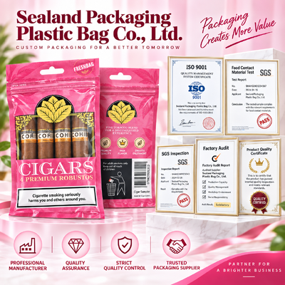 Bolsas para cigarros resistentes a rasgaduras y pinchazos diseñadas a medida para proporcionar soluciones de embalaje sólidas que protegen los cigarros de daños