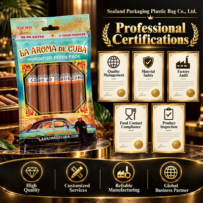 MOPPPE Material Structure Humidified Cigar Bags Featuring Inside Humidity Sheet Offering Moisture Balance and Protection for Cigars