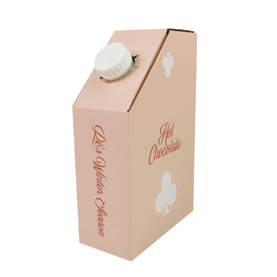 Customized Juice bags in box packaging with tap enabling controlled dispensing and reducing waste in beverage packaging