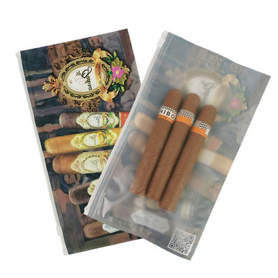 Impresión de logotipo personalizado Envase de cigarro Deslizador Cerradura de cremallera Tubo de tabaco Bolsa de plástico Paquete Humidor de cigarro Bolsa de cremallera Bolsas de embalaje