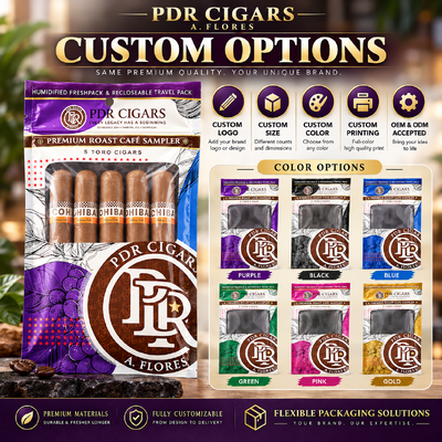Bolsas para humidores de cigarros resistentes a rasgaduras y pinchazos, fabricadas con TPU y PE de grado alimenticio para proteger y almacenar 5 cigarros de forma segura