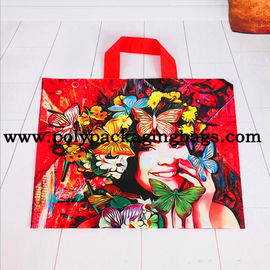 Bolso de compras plástico cortado con tintas impresión multicolora de la manija