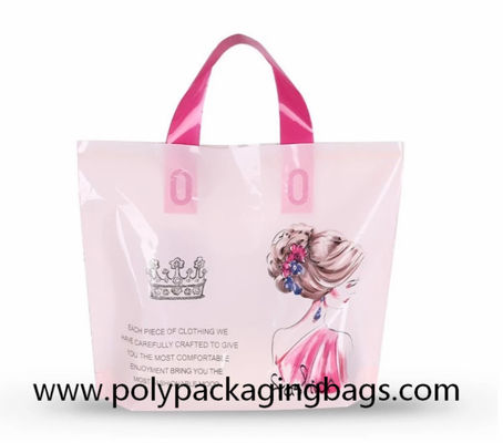 100 micrones de bolsos que hacen compras plásticos con las manijas suaves del lazo